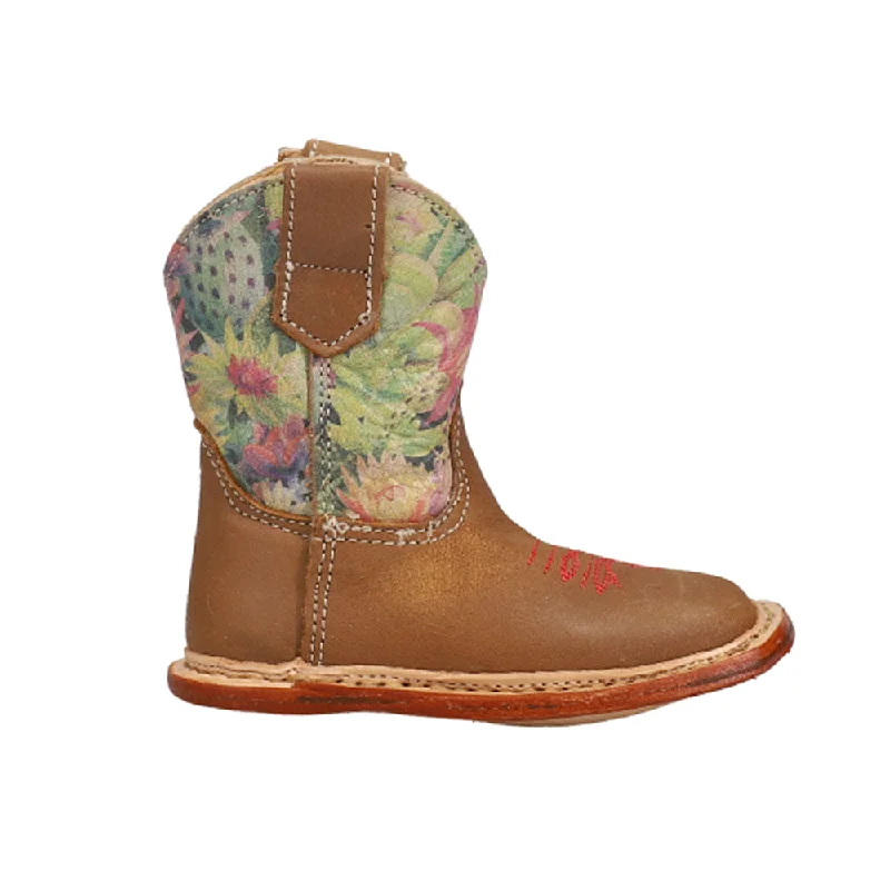 Cowbaby Prickly Floral Square Toe Cowboy Boots (Infant)