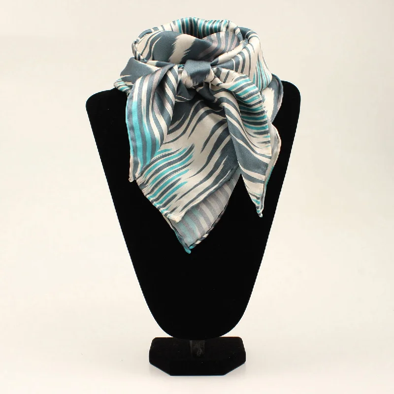 Turquoise and Grey Chevron Wild Rag