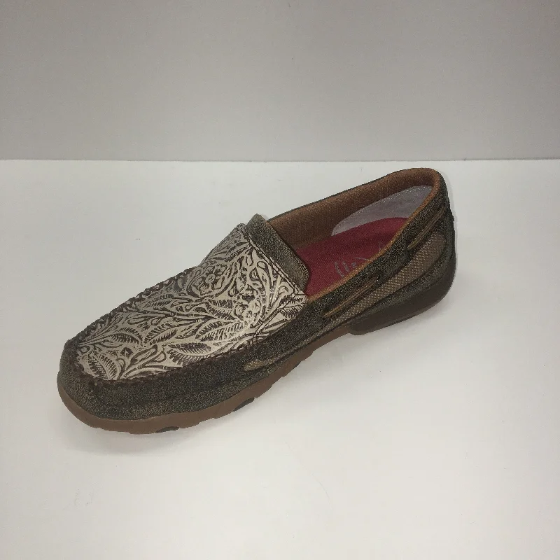 WE Exclusive ~  Twisted X Women's Tan Floral Embossed Slip On Moc